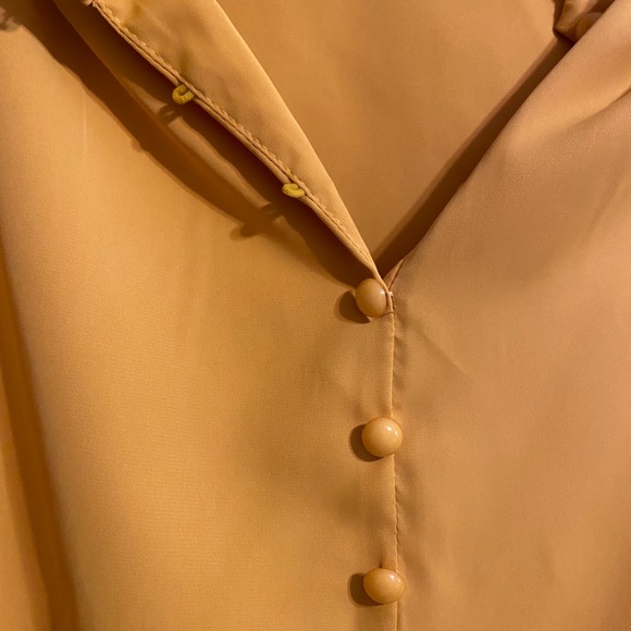 NWOT Mustard Yellow Long Sleeve Blouse - Picture 3 of 3